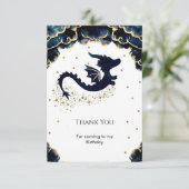Niedlicher Whimsikdrache Geburtstag Dankeskarte (Stehend Vorderseite)