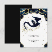 Niedlicher Whimsikdrache Geburtstag Dankeskarte (Vorne/Hinten)