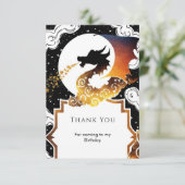 Niedlicher Whimsikdrache Geburtstag Dankeskarte (Stehend Vorderseite)