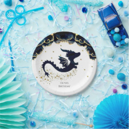 Niedlicher Whimsikdrache Geburtstag Pappteller