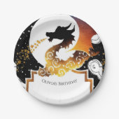 Niedlicher Whimsikdrache Geburtstag Pappteller (Vorderseite)