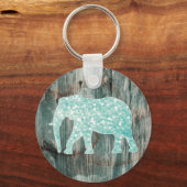 Niedlicher WhimsikElefant im Holzdesign Schlüsselanhänger (Vorderseite)