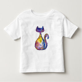 Niedlicher Whimsikfarbener Cat T - Shirt
