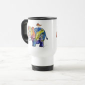 Niedlicher Whimsikfarbener Elefant Reisebecher (Vorderseite Links)