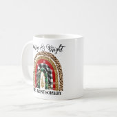 Niedlicher Whimsikfestival Kariert Holiday Rainbow Kaffeetasse (Vorderseite Links)