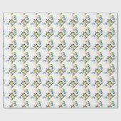 Niedlicher Whimsikgrüner Frosch mit Ballons Geschenkpapier (Flach)