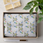 Niedlicher Whimsikgrüner Frosch mit Ballons Seidenpapier (Geschenk)