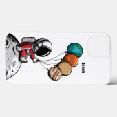 Niedlicher whimsischer Astronaut, Planet-Weltraum, Case-Mate iPhone Hülle (Rückseite (Horizontal))