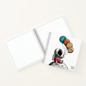 Niedlicher whimsischer Astronaut, Planet-Weltraum, Notizblock (Innenseite)