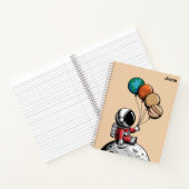 Niedlicher whimsischer Astronaut, Planet-Weltraum, Notizblock (Innenseite)