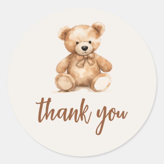 Niedlicher Whimsischer Bär Runder Aufkleber (Vorderseite)