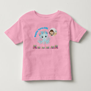 Niedlicher Whimsischer Floral Octopus Girly Foto G Kleinkind T-shirt