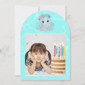 Niedlicher Whimsischer Floral Octopus Girly Kinder Einladung (Rückseite)