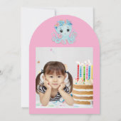 Niedlicher Whimsischer Floral Octopus Girly Kinder Einladung (Rückseite)