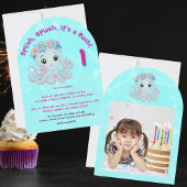 Niedlicher Whimsischer Floral Octopus Girly Kinder Einladung