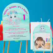 Niedlicher Whimsischer Floral Octopus Girly Kinder Einladung