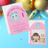 Niedlicher Whimsischer Floral Octopus Girly Kinder Einladung