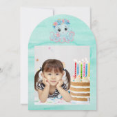 Niedlicher Whimsischer Floral Octopus Girly Kinder Einladung (Rückseite)