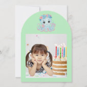 Niedlicher Whimsischer Floral Octopus Girly Kinder Einladung (Rückseite)