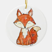 Niedlicher Whimsischer Fox Keramik Ornament (Vorne)