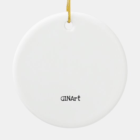 Niedlicher Whimsischer Fox Keramik Ornament (Hinten)