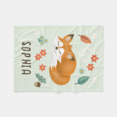 Niedlicher Whimsischer Foxenwald Kinder fallen Fleecedecke (Vorderseite (Horizontal))
