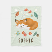 Niedlicher Whimsischer Foxenwald Kinder fallen Fleecedecke (Vorderseite)