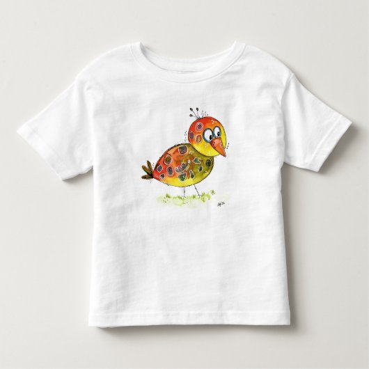 Niedlicher Whimsischer Gelbvogel-T - Shirt (Vorderseite)