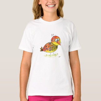 Niedlicher Whimsischer Gelbvogel T-Shirt