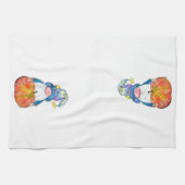 Niedlicher Whimsischer Herbstgnome mit Pumpkin Geschirrtuch (Horizontal)