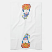 Niedlicher Whimsischer Herbstgnome mit Pumpkin Geschirrtuch (Vertikal)