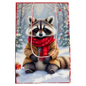Niedlicher Whimsischer Raccoon Mittlere Geschenktüte (Rückseite)