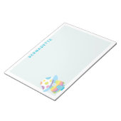 Niedlicher Whimsischer Regenbogen Pilz Haus Blauer Notizblock (angewinkelt)