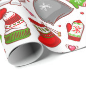 Niedlicher Whimsischer Schneemann Weihnachtsfeiert Geschenkpapier (Rolleneckpunkt)