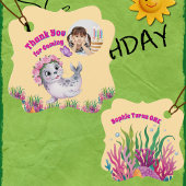 Niedlicher Whimsischer Seelöwe Foto Geburtstag Geschenkanhänger