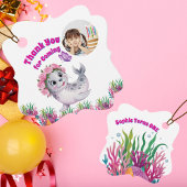 Niedlicher Whimsischer Seelöwe Foto Geburtstag Geschenkanhänger