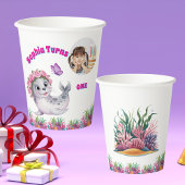 Niedlicher Whimsischer Seelöwe Foto Geburtstag Pappbecher