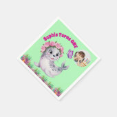 Niedlicher Whimsischer Seelöwe Foto Geburtstag Serviette (Ecke)