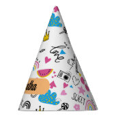 Niedlicher Whimsischer Vorname Unicorn Regenbogenm Partyhütchen (Rechts)