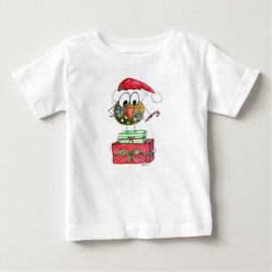 Niedlicher Whimsischer Weihnachtsbird Baby T-shirt