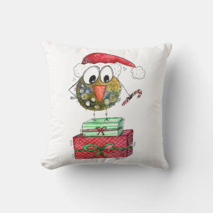 Niedlicher Whimsischer Weihnachtsbird Kissen