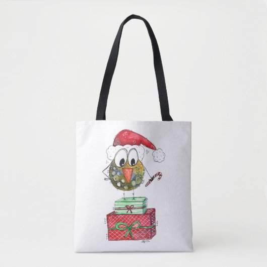 Niedlicher Whimsischer Weihnachtsbird Tasche (Vorderseite)