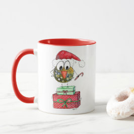 Niedlicher Whimsischer Weihnachtsbird Tasse
