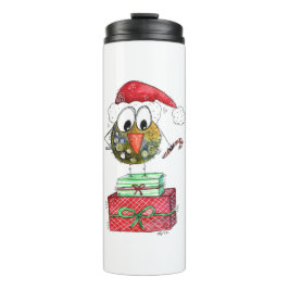 Niedlicher Whimsischer Weihnachtsbird Thermosbecher