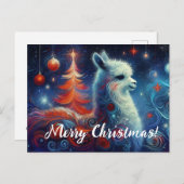 Niedlicher Whimsischer Weihnachtslama Postkarte (Vorne/Hinten)