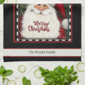 Niedlicher Whimsischer Weihnachtsmann Personalisie Geschirrtuch (Gefaltet)
