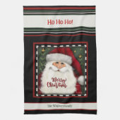 Niedlicher Whimsischer Weihnachtsmann Personalisie Geschirrtuch (Vertikal)