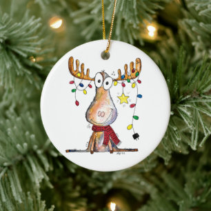 Niedlicher Whimsischer Weihnachtsschlamm Keramik Ornament