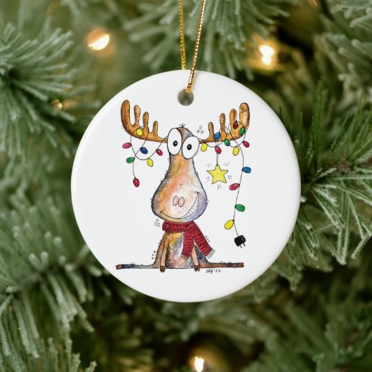 Niedlicher Whimsischer Weihnachtsschlamm Keramik Ornament (Baum)