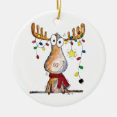 Niedlicher Whimsischer Weihnachtsschlamm Keramik Ornament (Vorne)